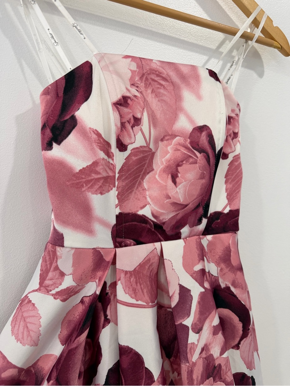 Speechless Floral High-Low Pink Rose Strapless Dress 0 - Picture 5 of 11